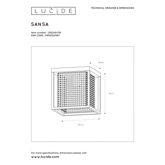 Plafon SANSA 1xE27 czarny 21122/01/30 Lucide - zdjęcie dodatkowe 5